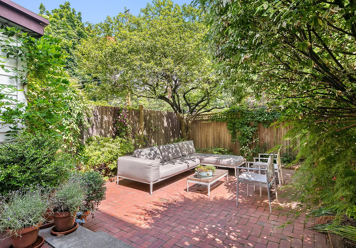 rear garden with bick pavers