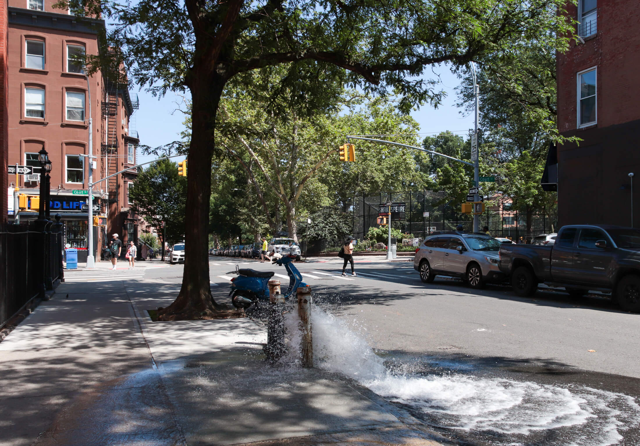 water spraying out of a fire hydrant