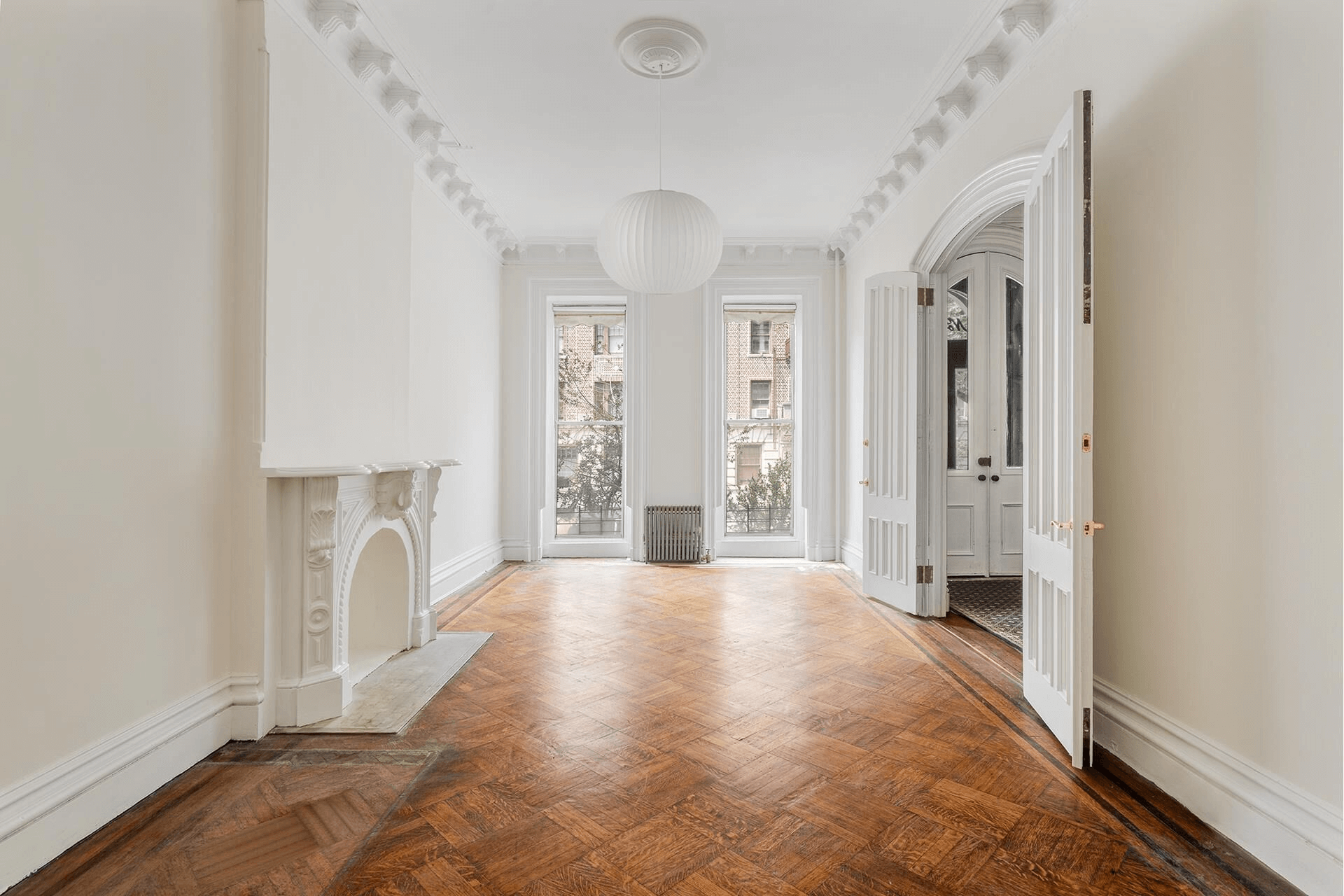 brooklyn open houses parlor with mantel and crown molding