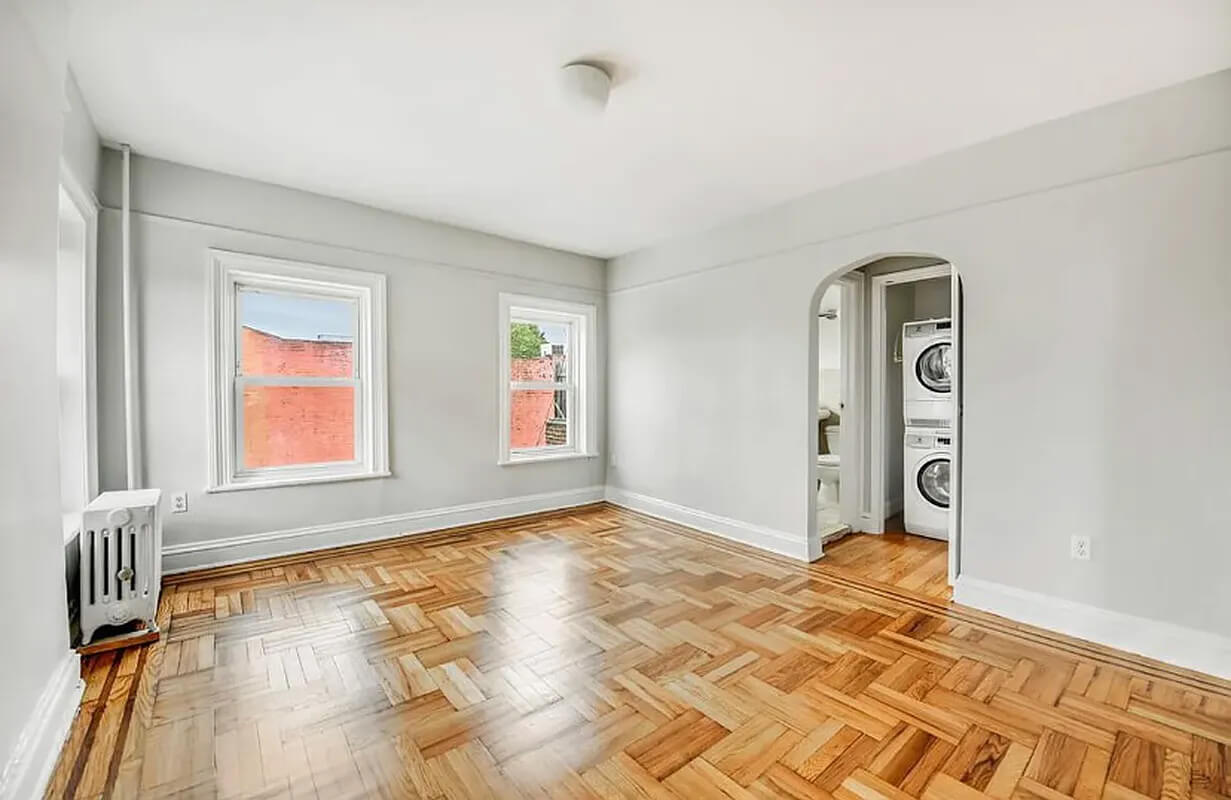 dining room with doorway to laundry and bathroom