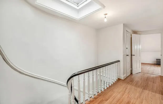 hall with skylights