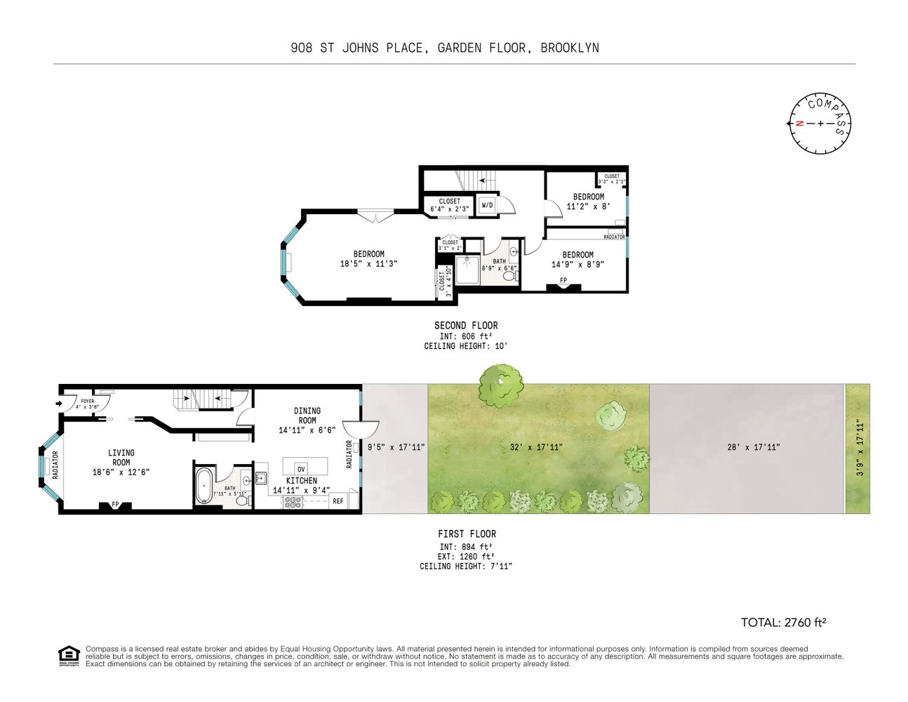 floorplan showing garden level and parlor floor