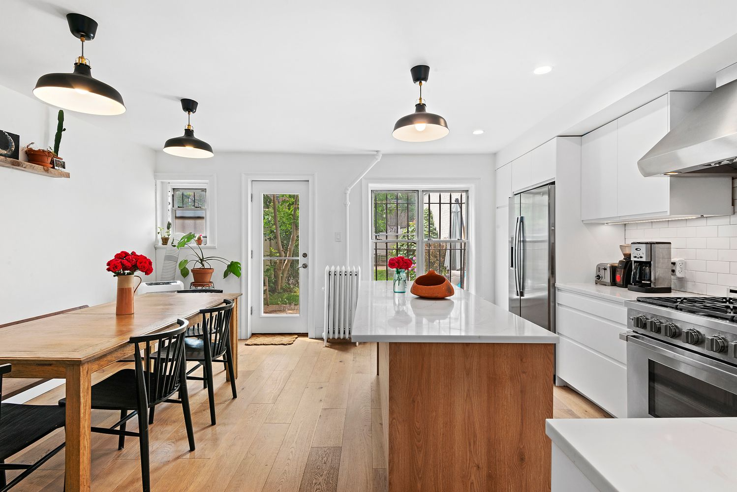 kitchen with door to garden