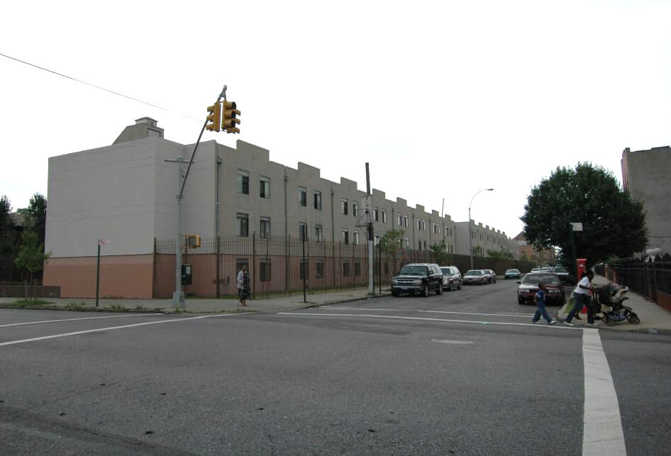 three story buildings formerly on the site