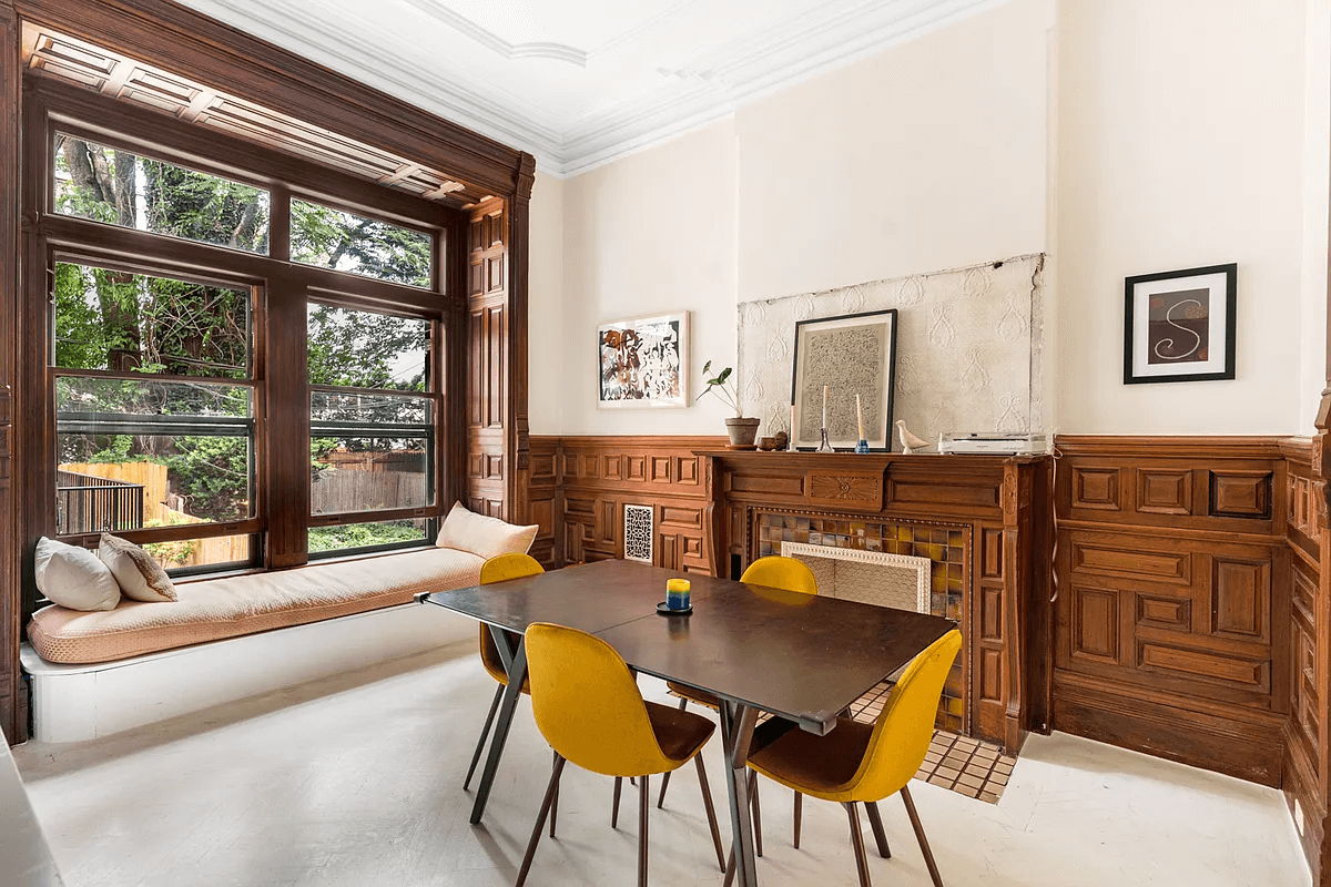 dining room with wainscoting