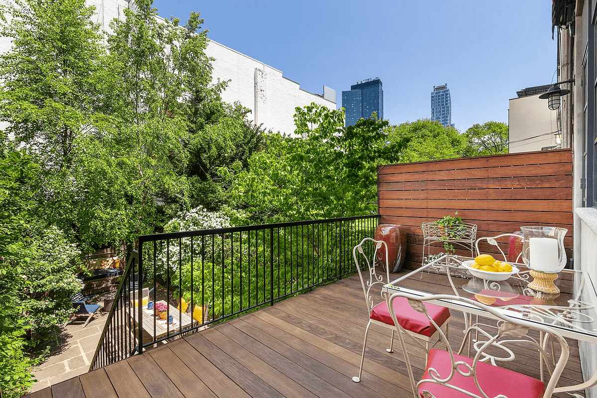 the deck off the kitchen with room for dining