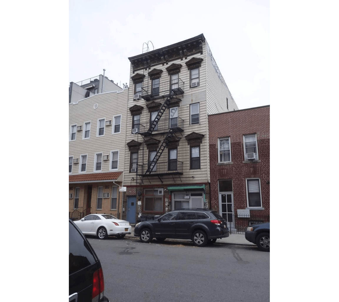 the clapboard exterior of the building