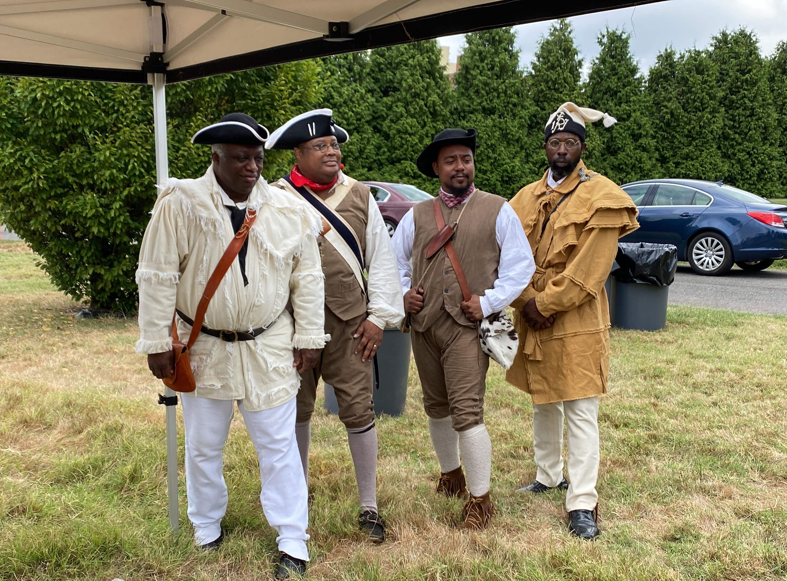 battle of brooklyn a group in 18th century clothing
