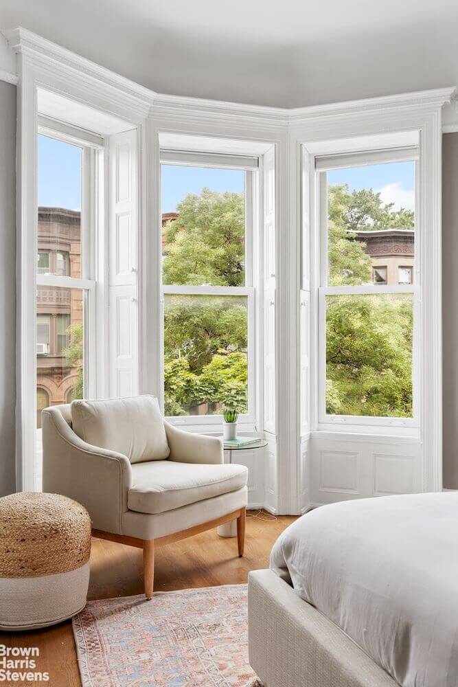 bedroom with a bay window