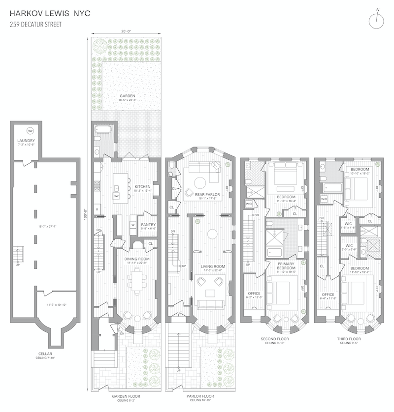 floorplan with four floors of living space