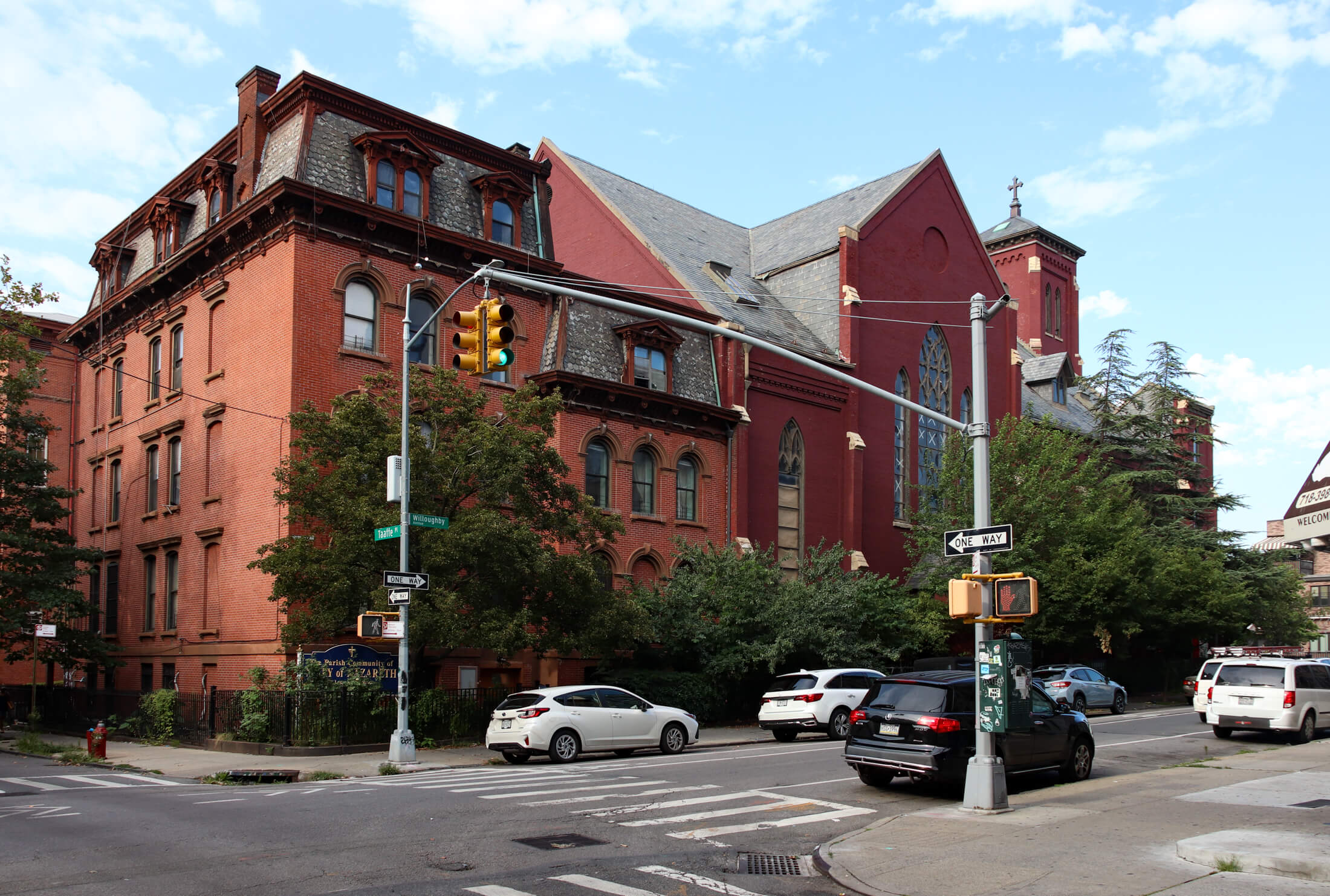 a view along willouhgby street showing the church