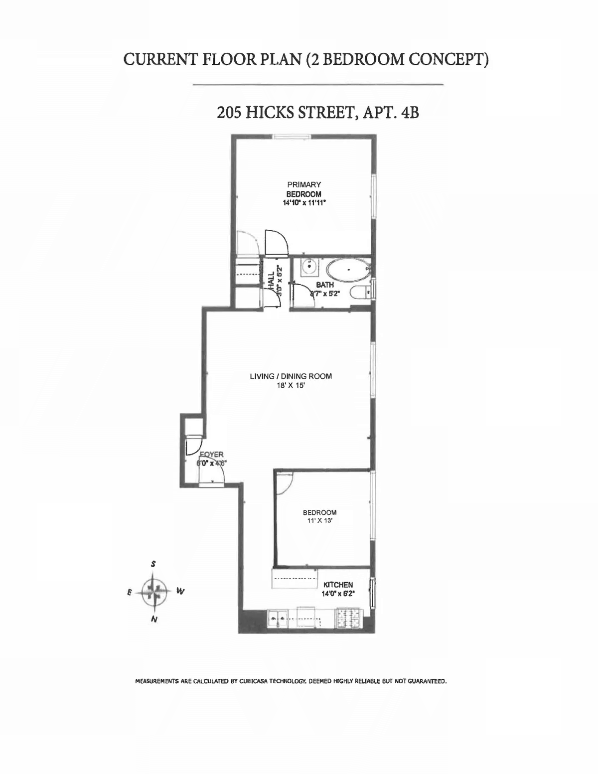 alternative floorplan with second bedroom carved out of dining room