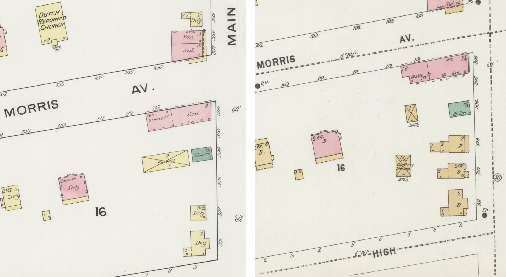 two maps showing the wood frame house