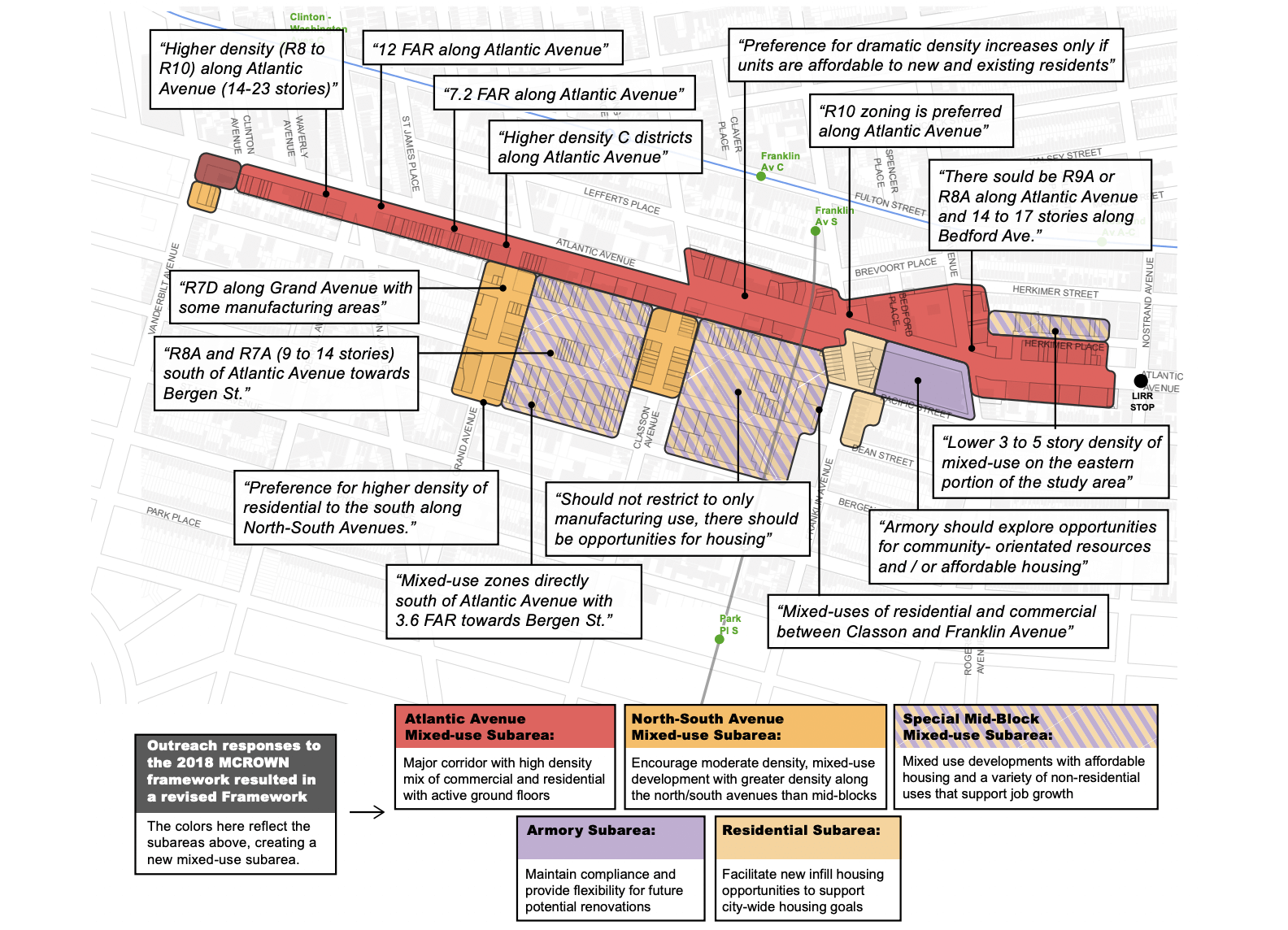 map showing comments on zoning