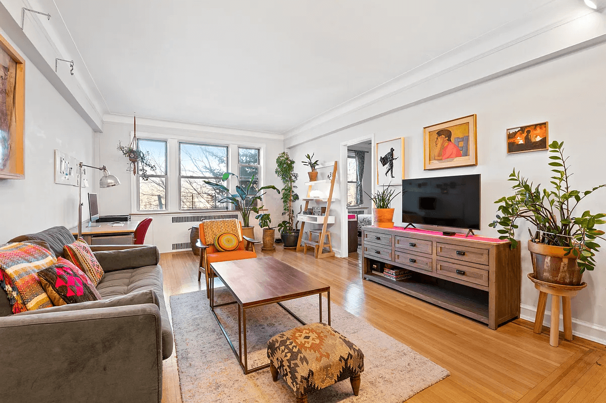 cypress hills living room with wood floors