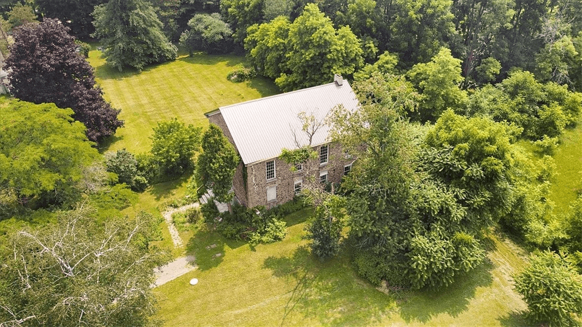 aerial view showing side facade