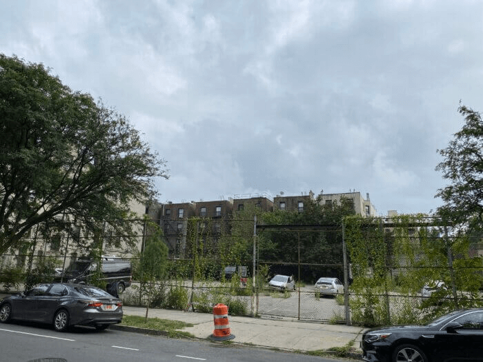 the empty lot with a chain link fence