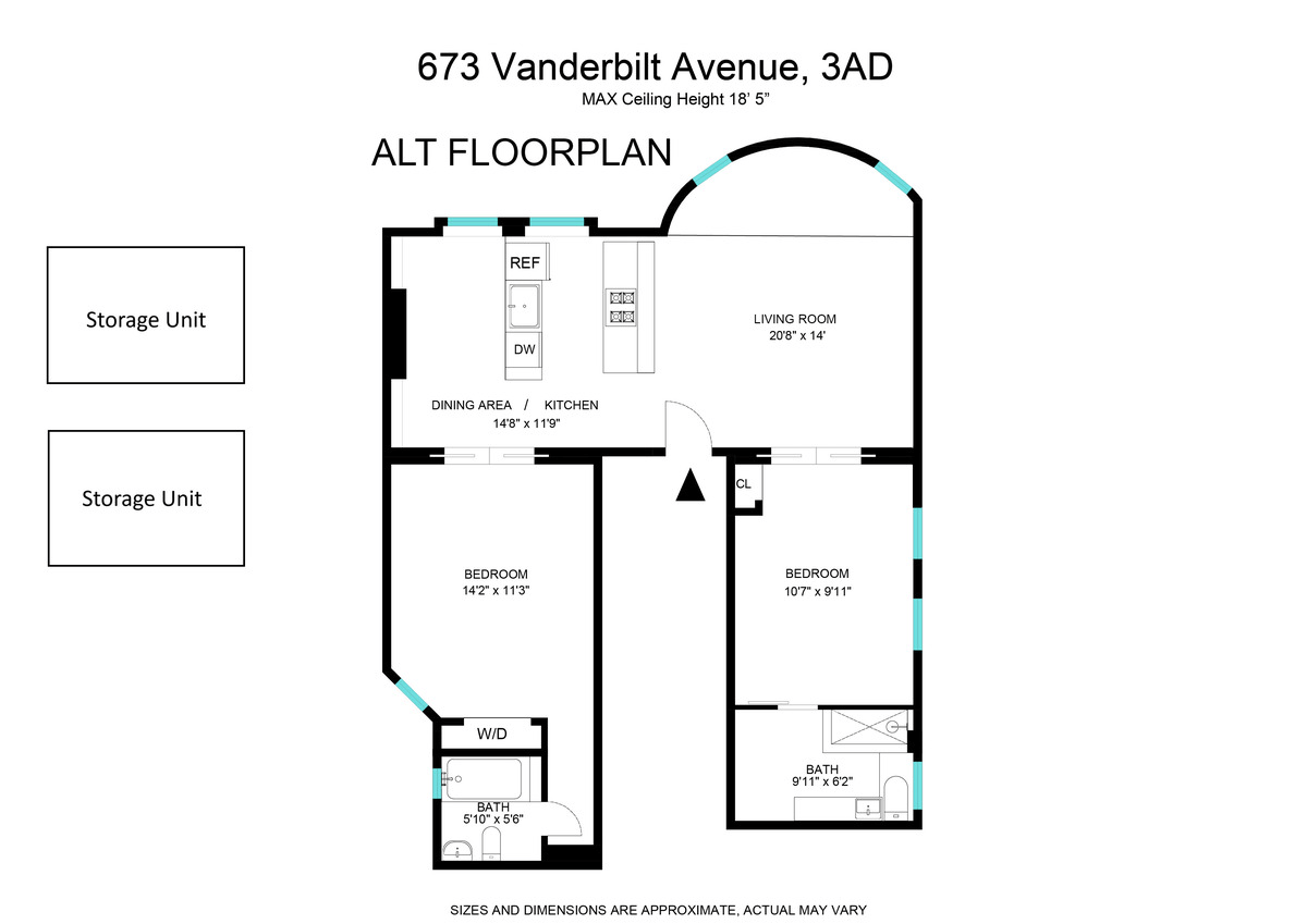 suggested floorplan as a two bedroom