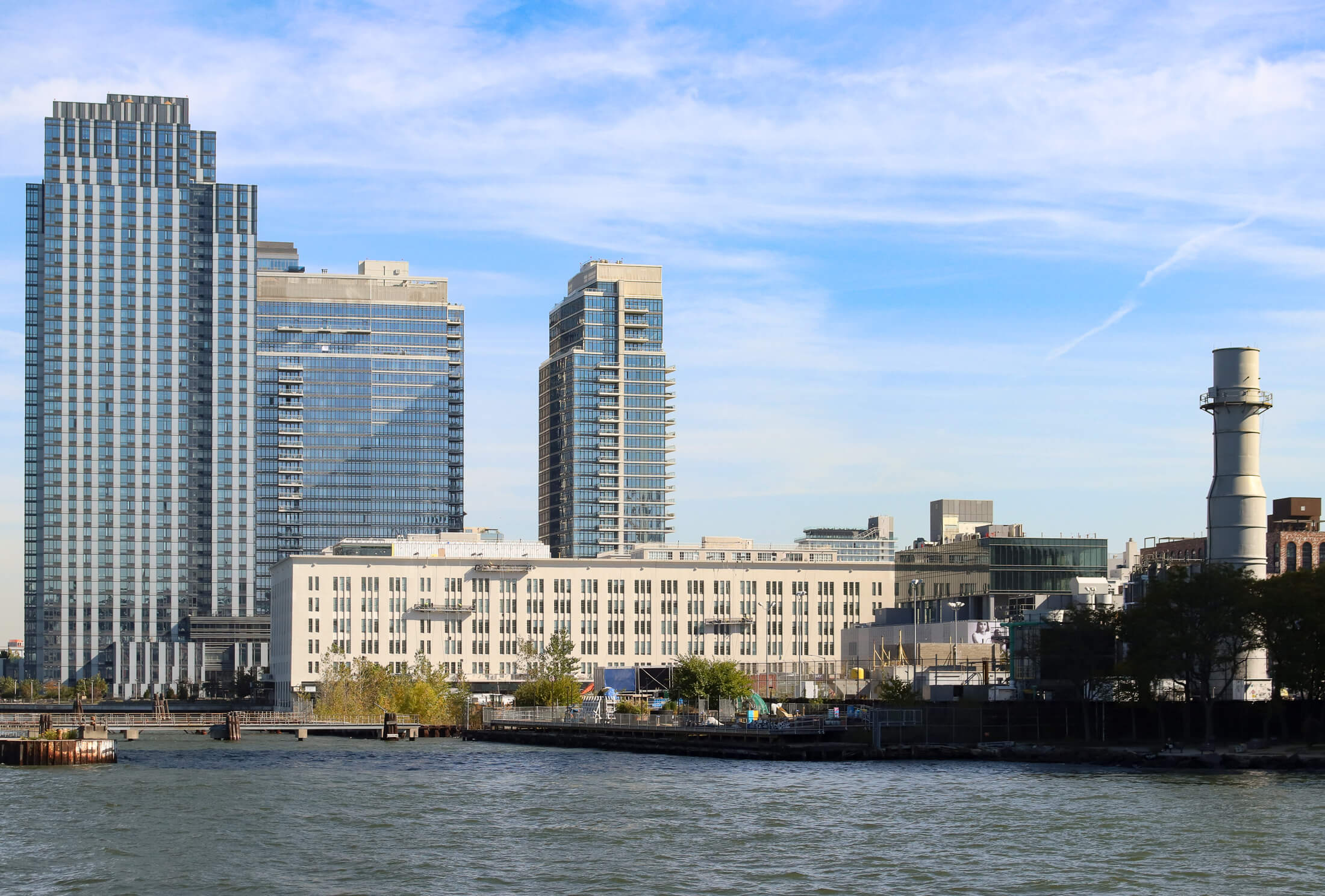 a view of the building from the water