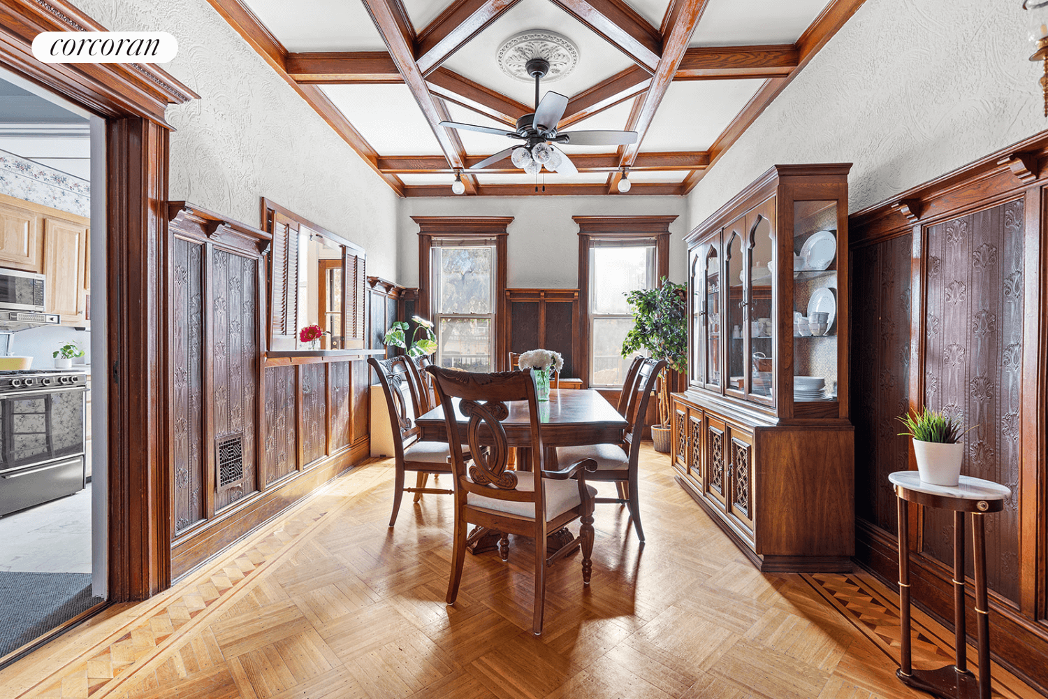 dining room with wainscoting