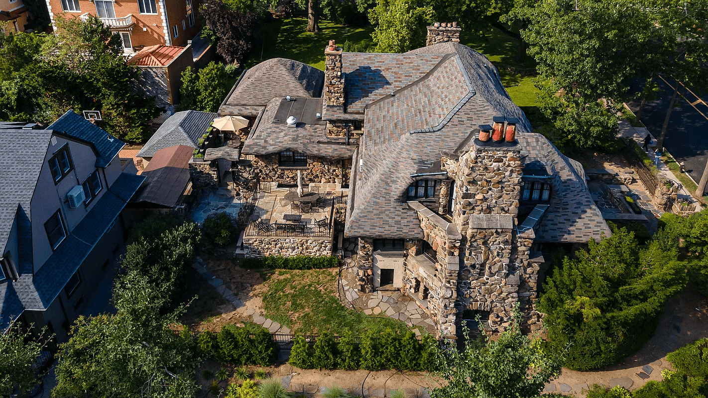 aerial view of patios