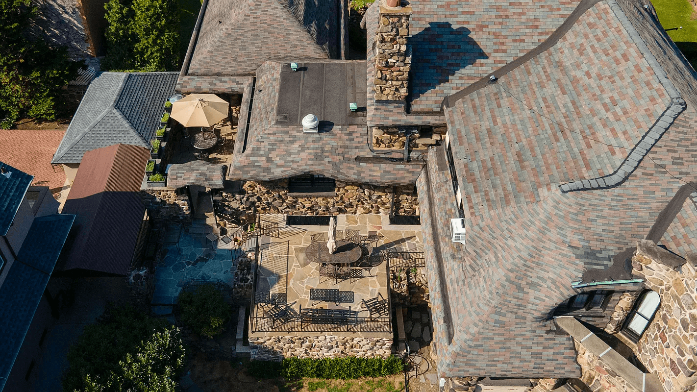 aerial view of patio