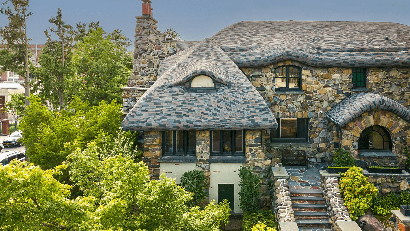 gingerbread house - exterior with swooping roofline