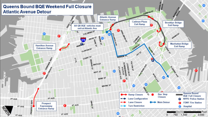 map showing the planned closures
