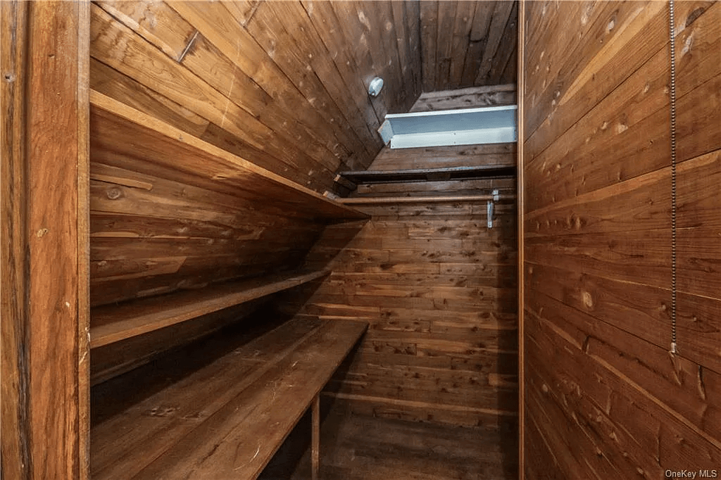 wood lined closet