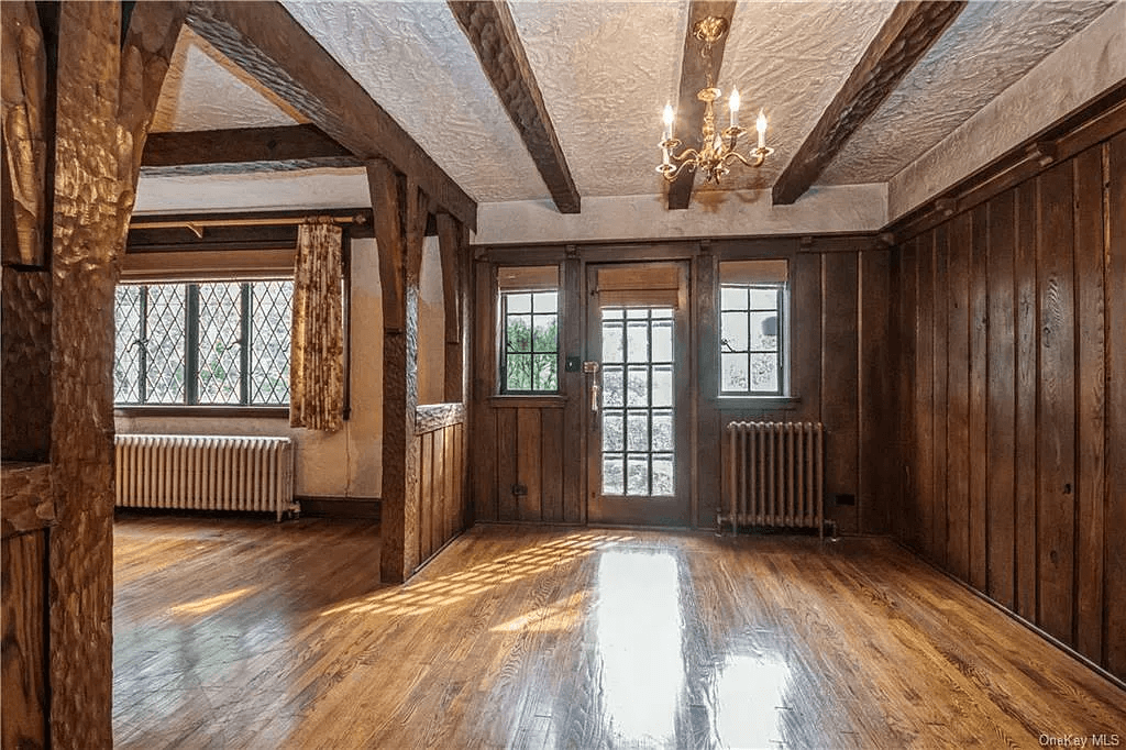 dining room with glass door to the side yard