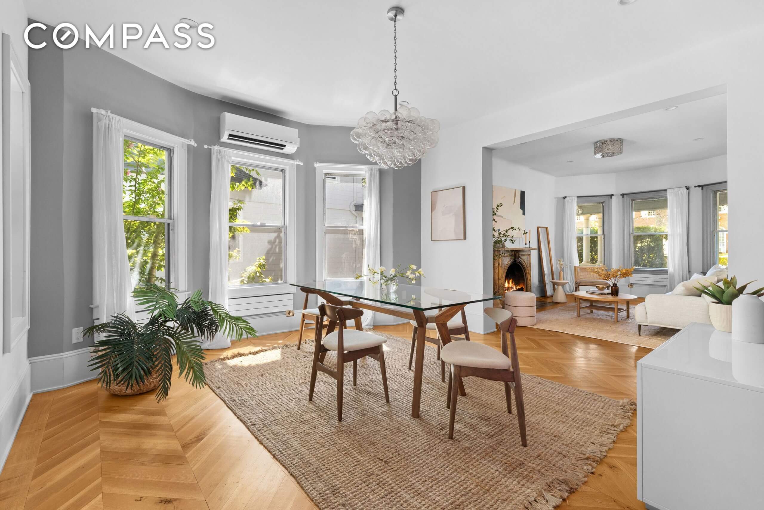 dining room with wood floor