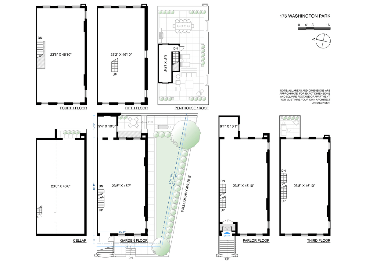 floorplans showing open plan floors