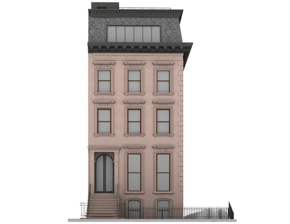 rendering of brownstone facade