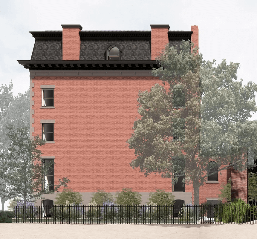 rendering of the side facade