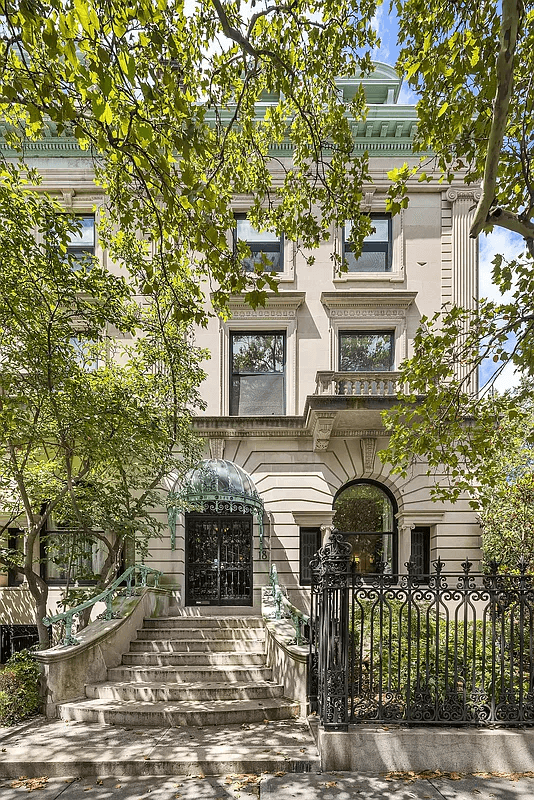 limestone exterior with stoop