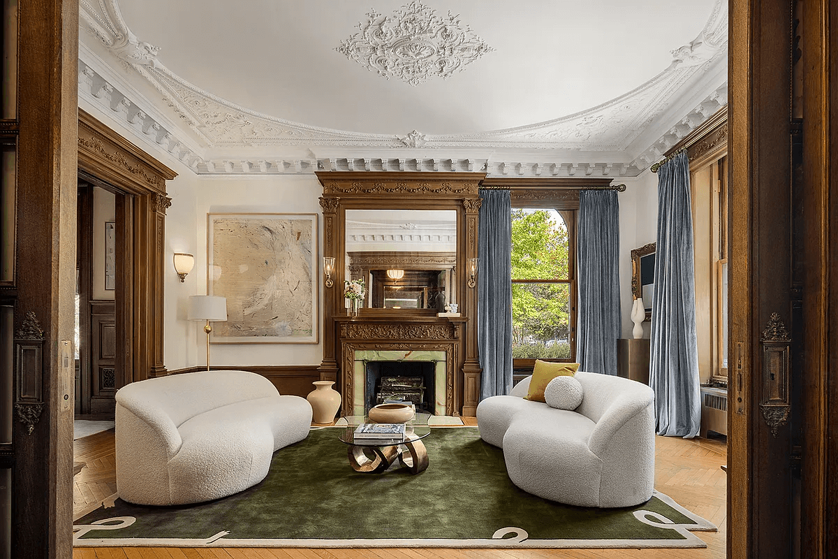 view through pocket doors into parlor