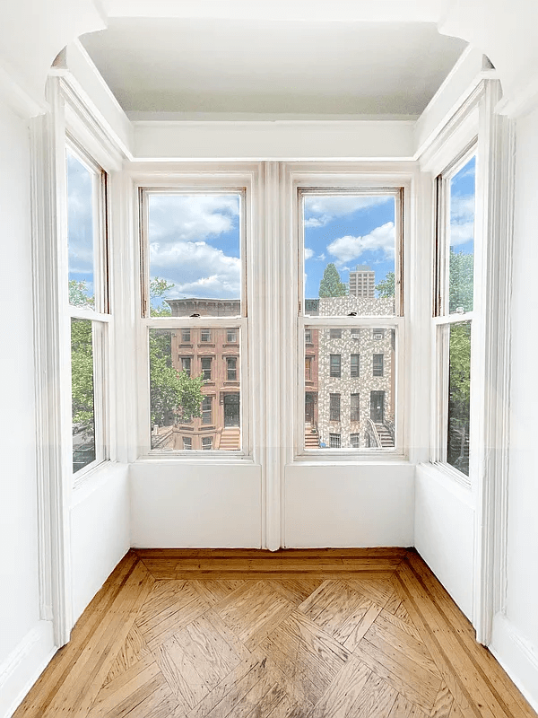 oriel window looking out over street