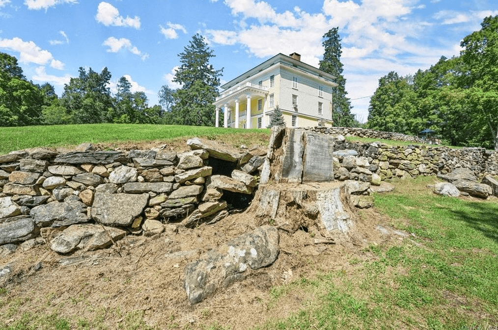 view of rubble stone walls