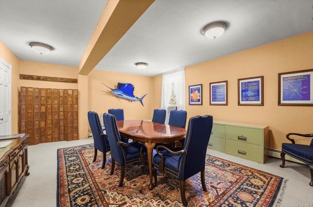 conference room with beige carpet