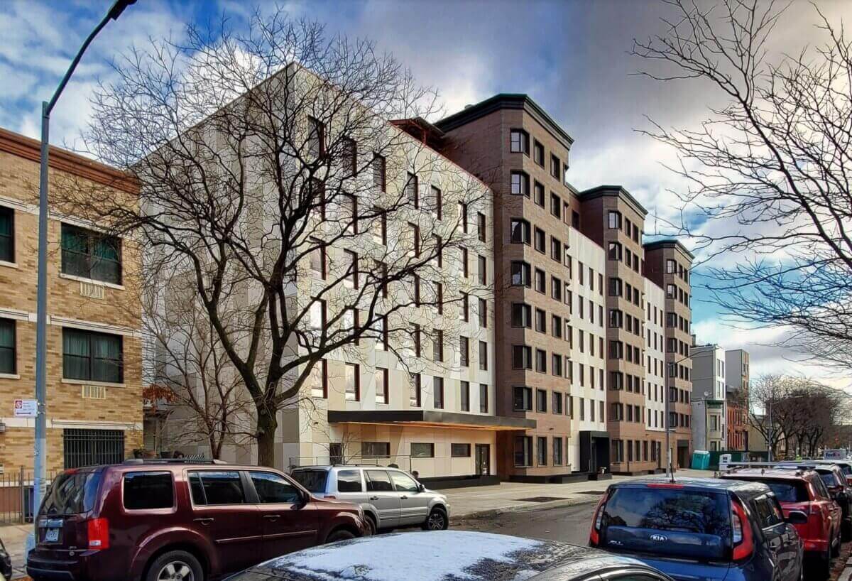 affordable housing - street view of new construction at herkimer gardens