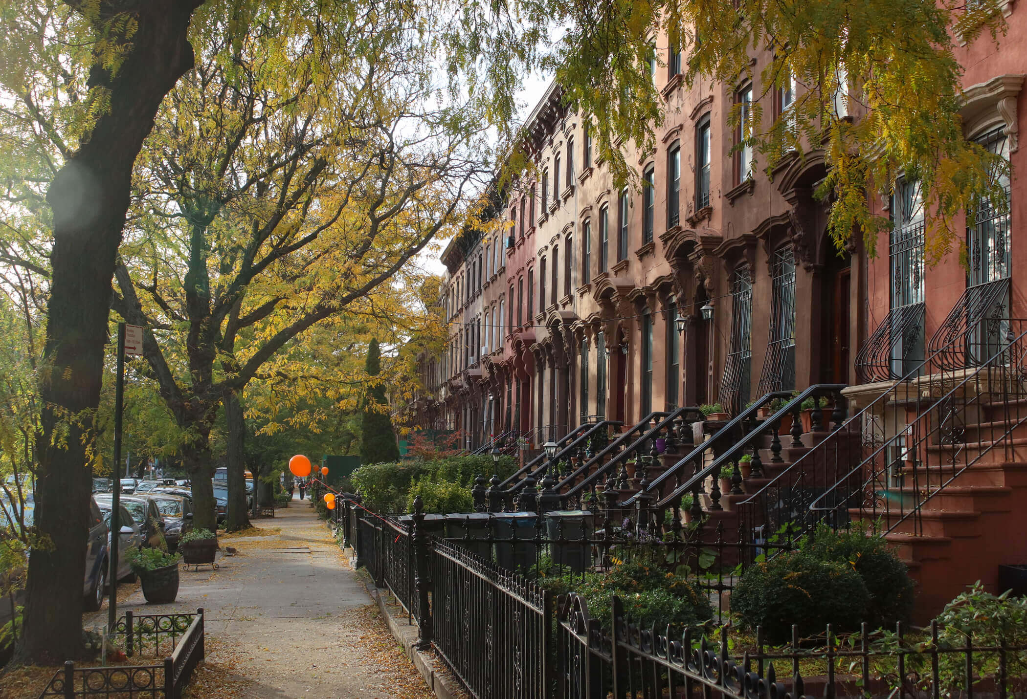 house tour - streeview of a row of houses in bed stuy