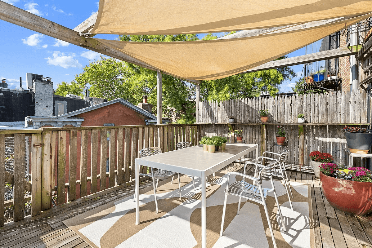 wooden deck of the second floor terrace