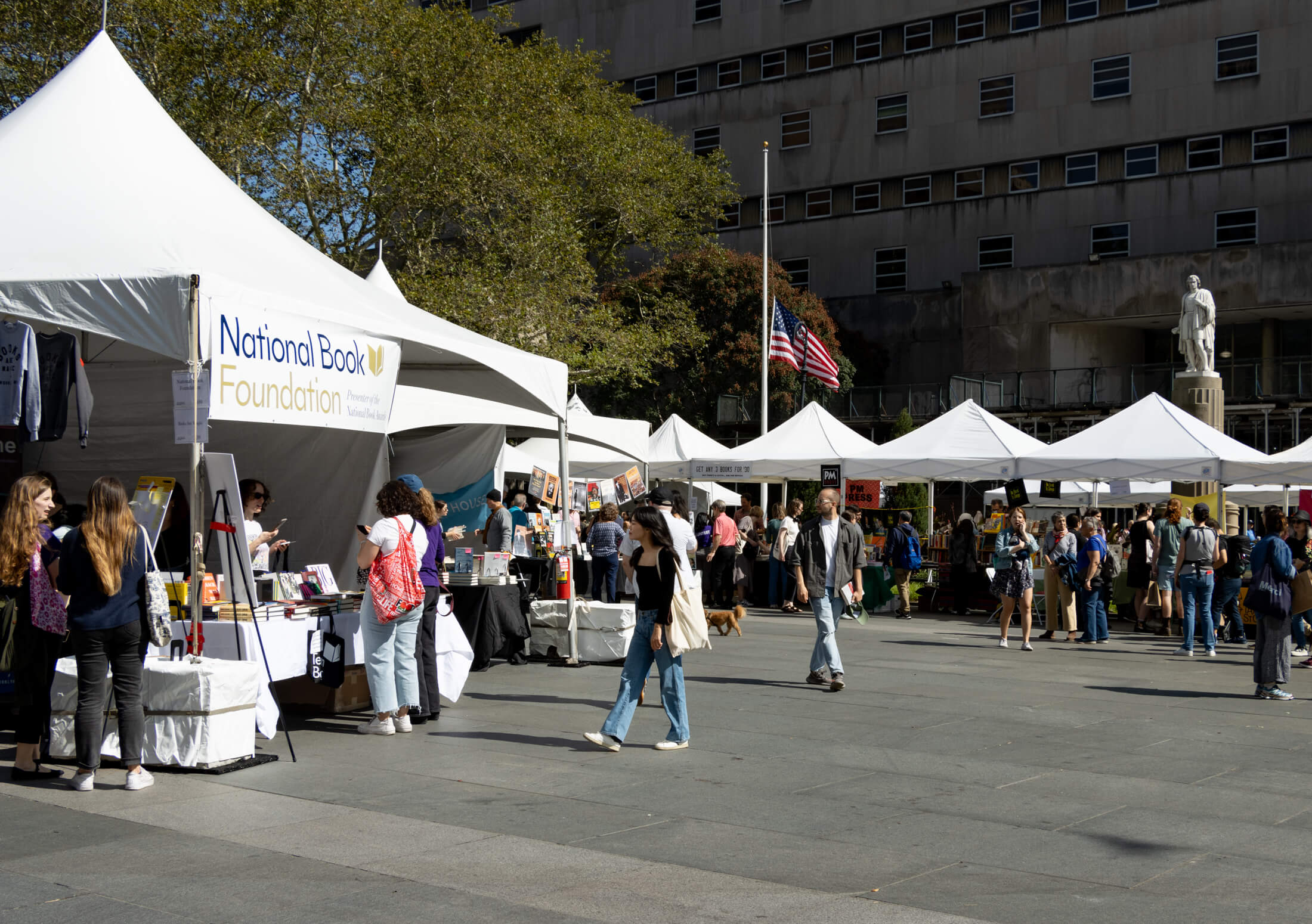 brooklyn book festival - crowds looking at books