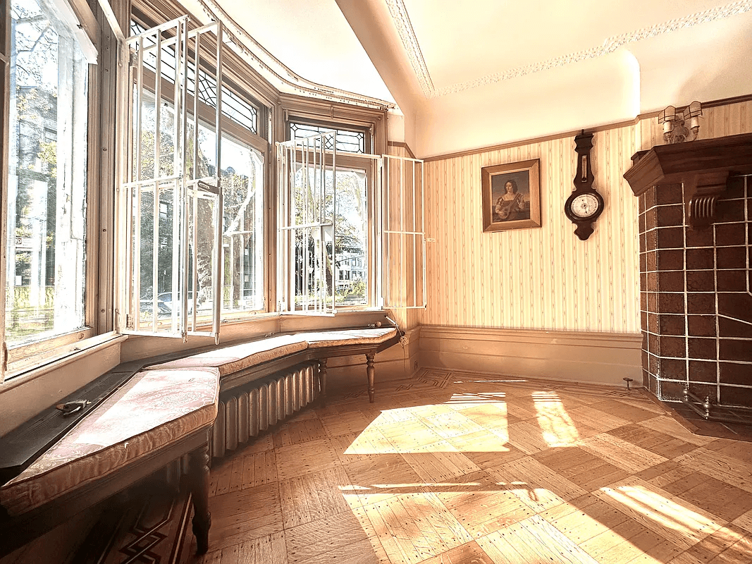parlor with a window seat