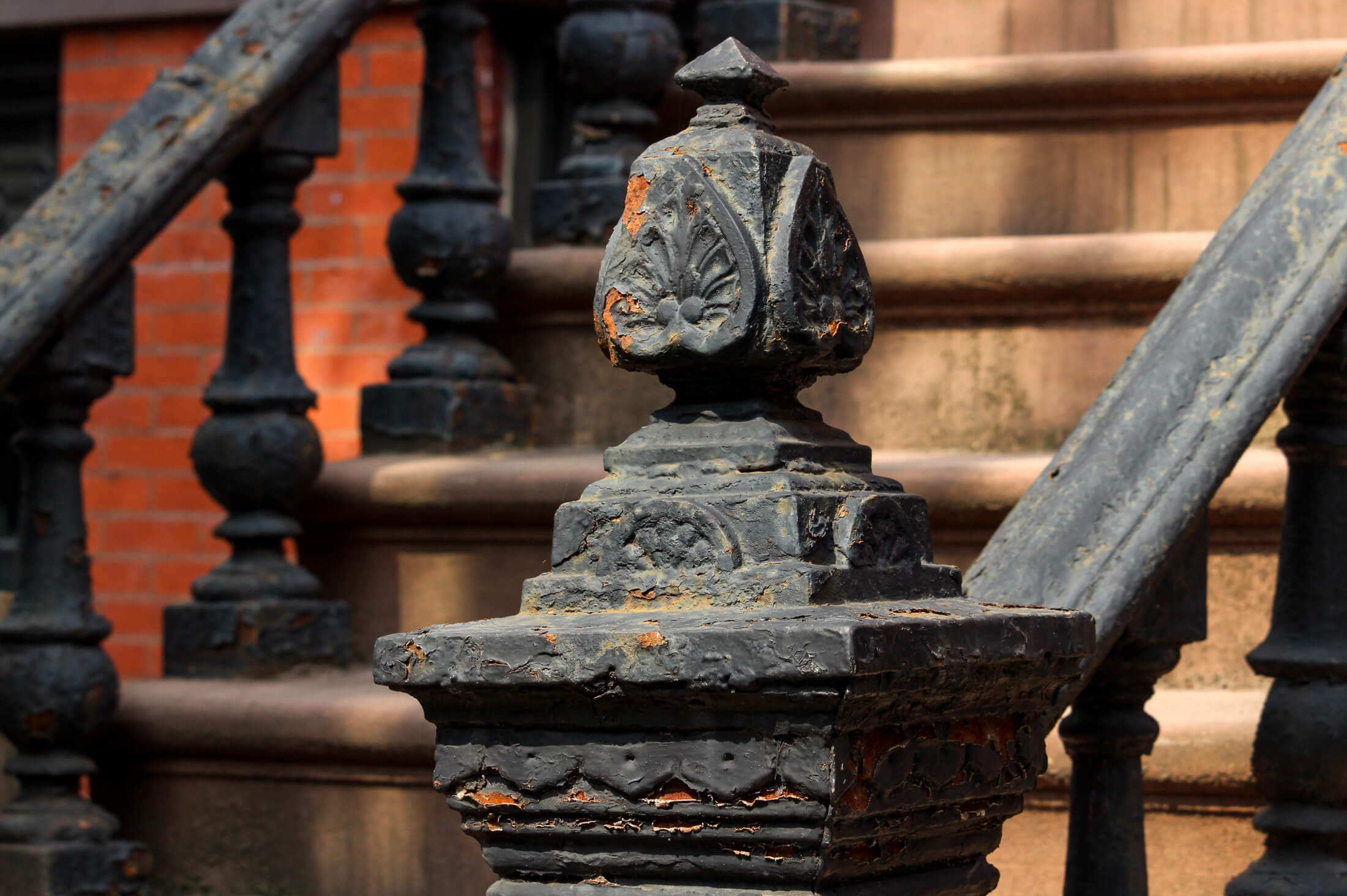 ironwork on a stoop in bed stuy