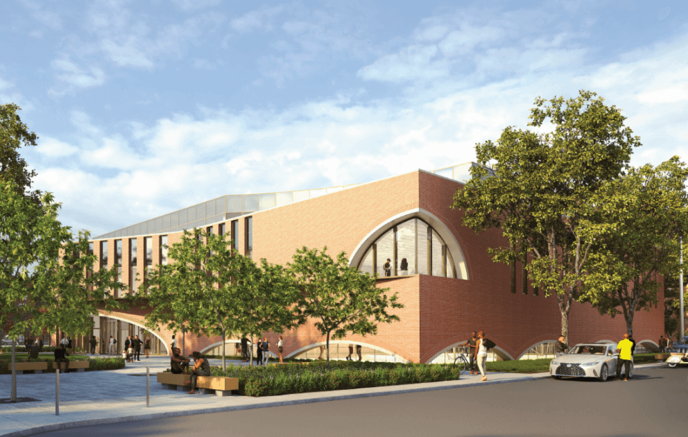 shirley chisholm recreation center - rendering of planned brick building