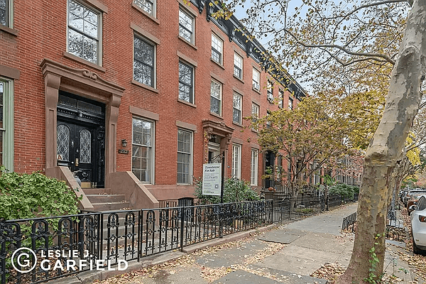 row of brick houses