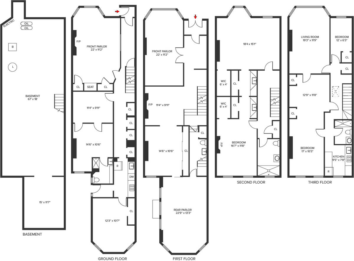 floor plan showing a dining room in a rear extension