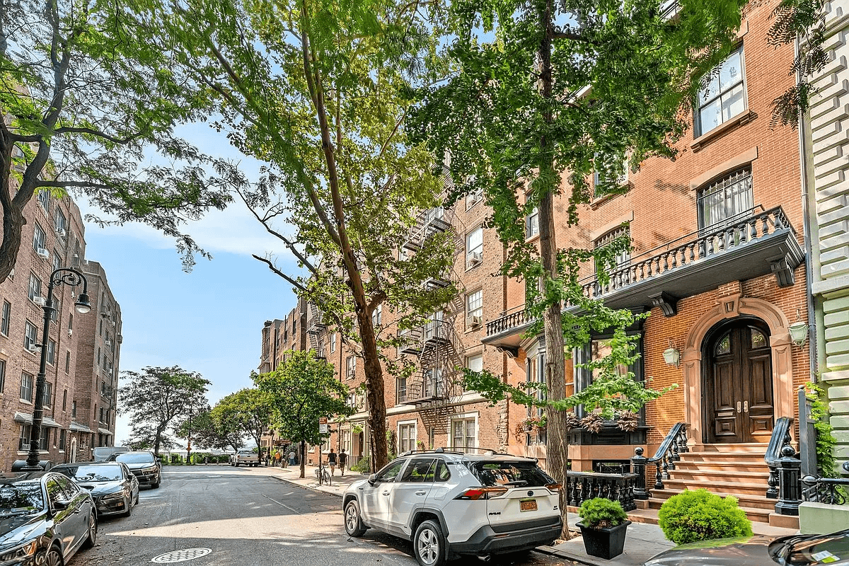 grace court street view showing apartment buildings and the house