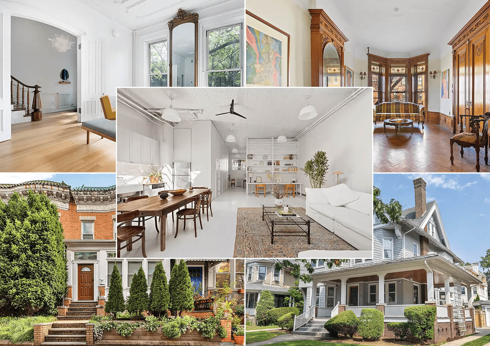 real estate listings - collage of brooklyn homes for sale